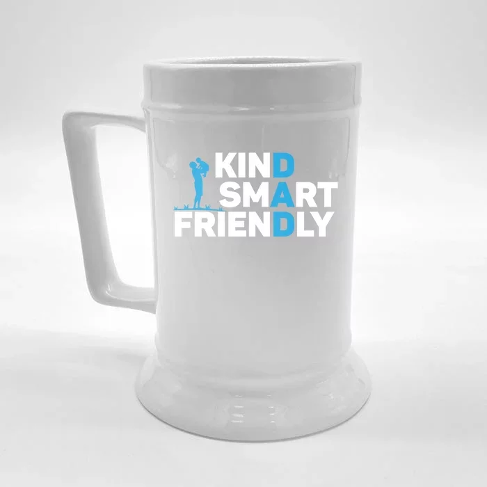 Kind Smart Friendly Dad Papa Best Daddy Ever Fathers Day Cute Gift Front & Back Beer Stein