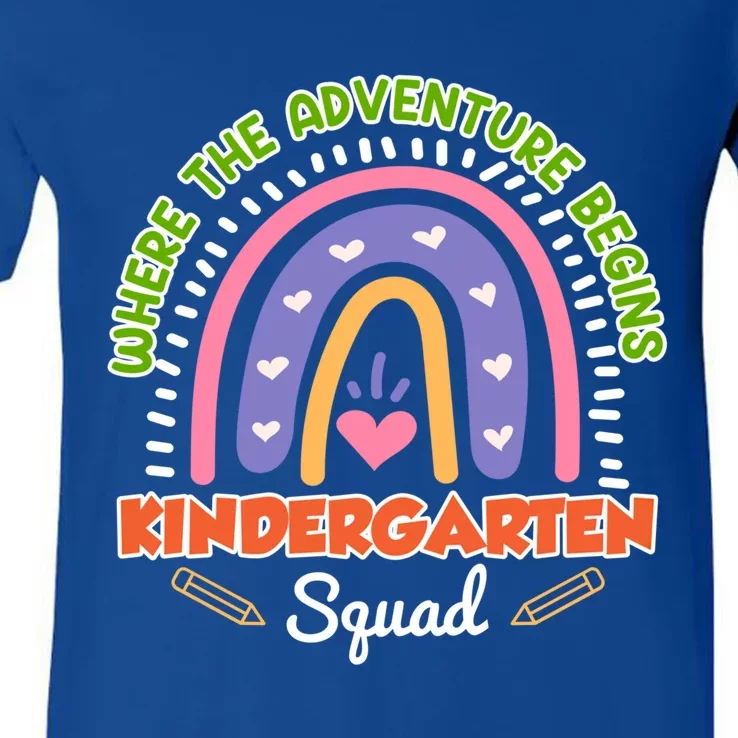 Kindergarten Squad Group Teacher Kindergarten Gift V-Neck T-Shirt