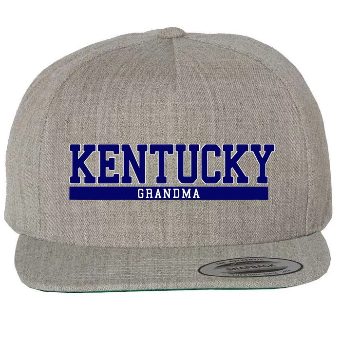 Kentucky State Grandma Sports Wool Snapback Cap