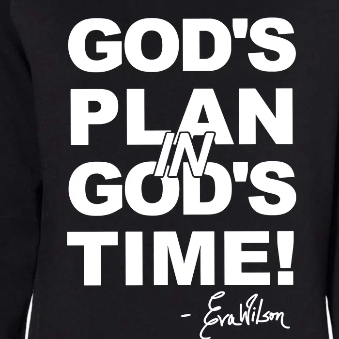 Klever Shirtz GodS Plan In GodS Time Womens California Wash Sweatshirt