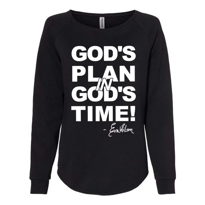 Klever Shirtz GodS Plan In GodS Time Womens California Wash Sweatshirt