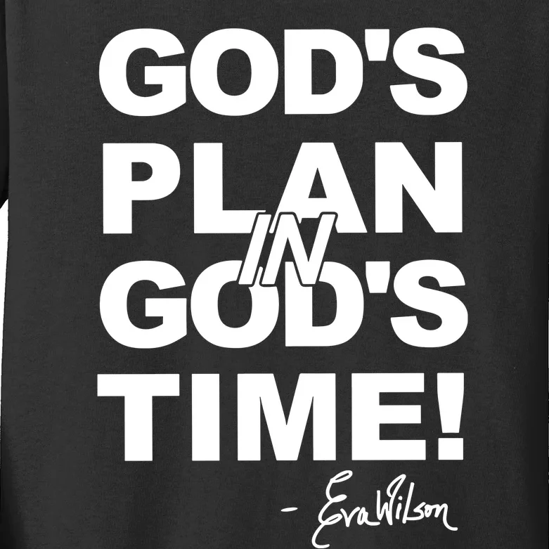 Klever Shirtz GodS Plan In GodS Time Kids Long Sleeve Shirt