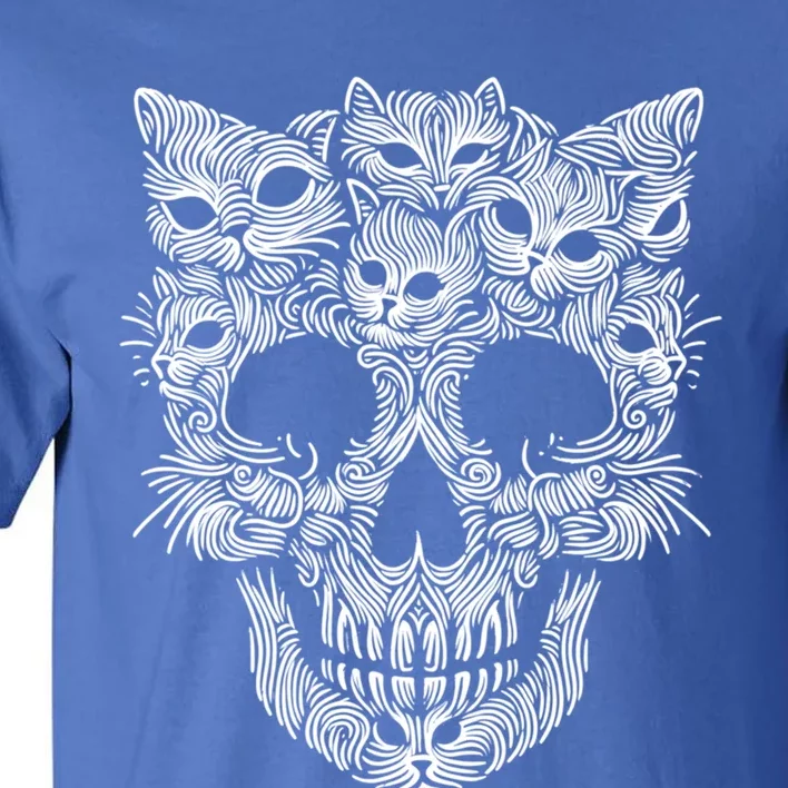 Kitten Skeleton Halloween Costume Skull Cats Gift Tall T-Shirt