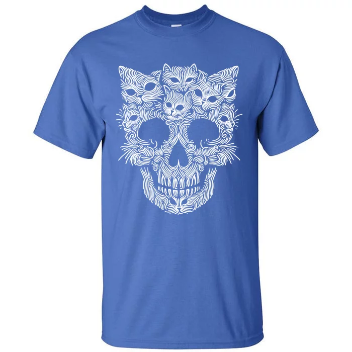 Kitten Skeleton Halloween Costume Skull Cats Gift Tall T-Shirt