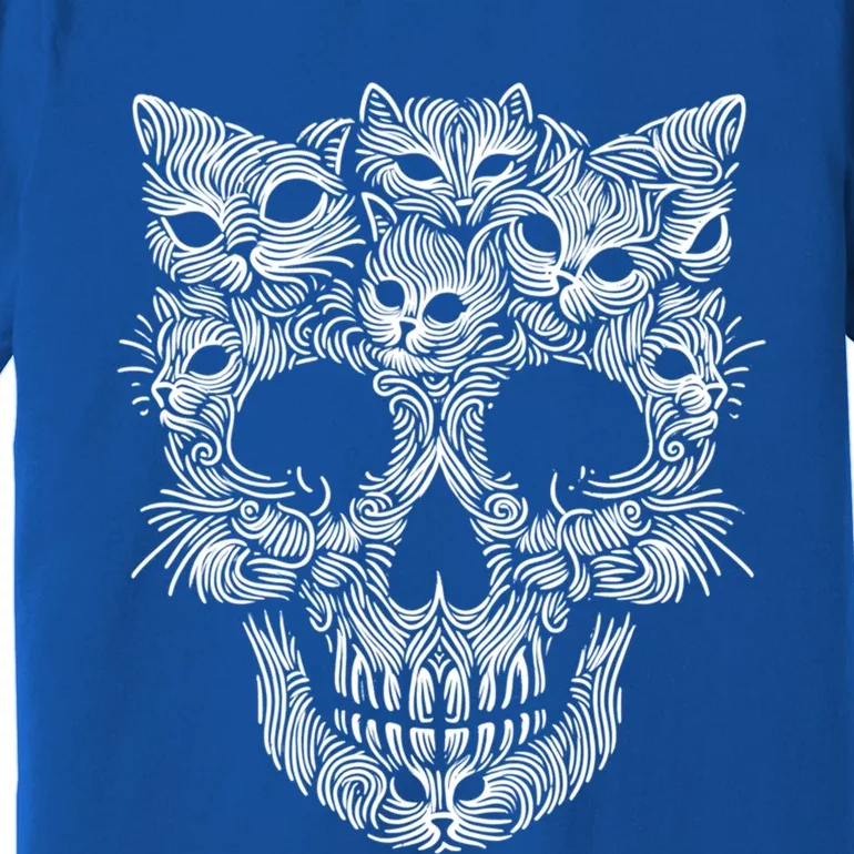 Kitten Skeleton Halloween Costume Skull Cats Gift Premium T-Shirt