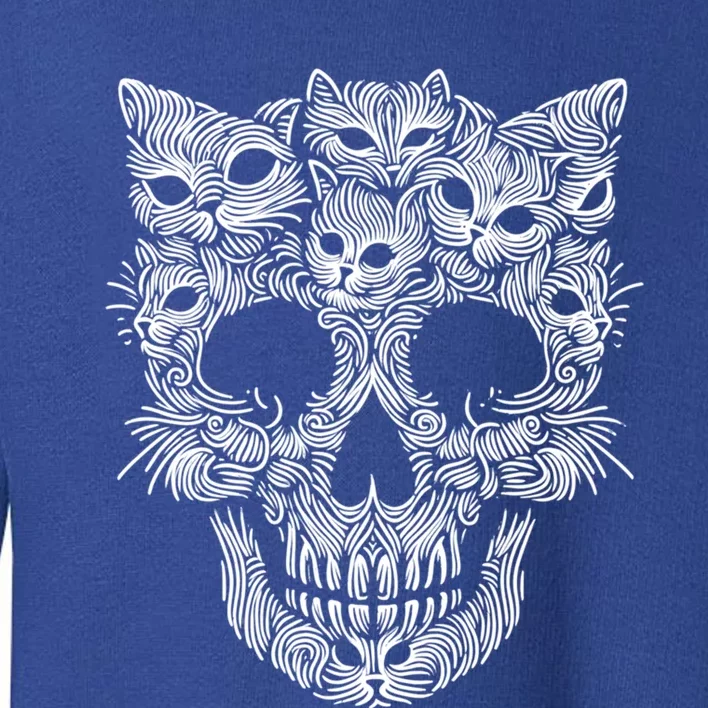 Kitten Skeleton Halloween Costume Skull Cats Gift Toddler Sweatshirt