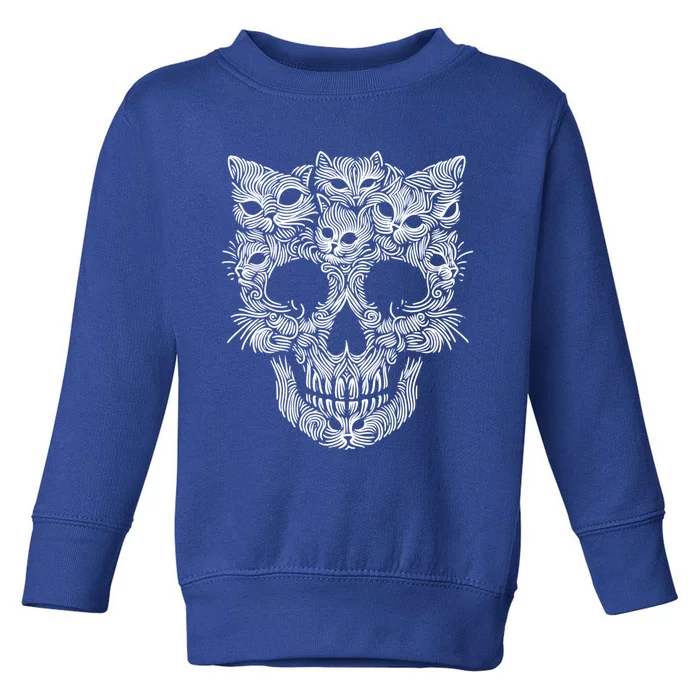 Kitten Skeleton Halloween Costume Skull Cats Gift Toddler Sweatshirt