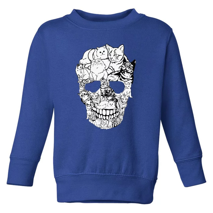 Kitty Skeleton Halloween Costume Skull Cat Toddler Sweatshirt