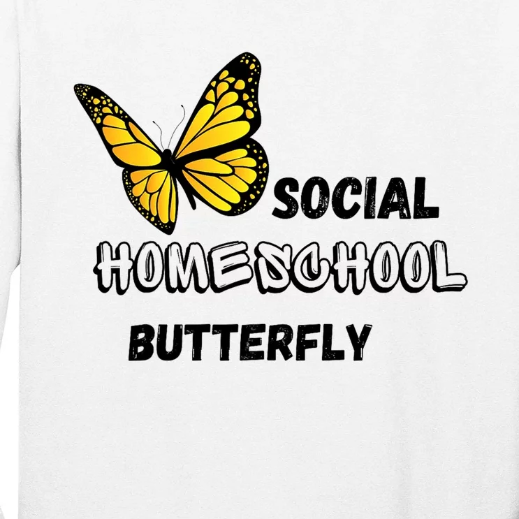 Kids Social Homeschool Butterfly Tee Long Sleeve Shirt