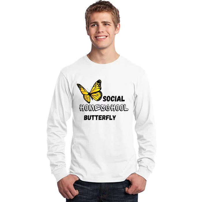 Kids Social Homeschool Butterfly Tee Tall Long Sleeve T-Shirt