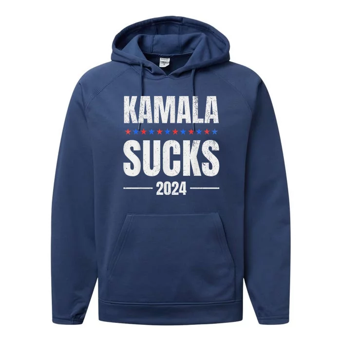 Kamala Sucks Harris President Election 2024 Trump Halloween Performance Fleece Hoodie