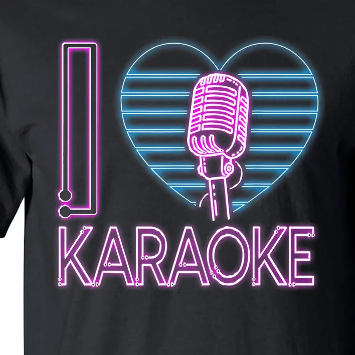 Karaoke Singer Heart 80s Retro I Love Karaoke Tall T-Shirt