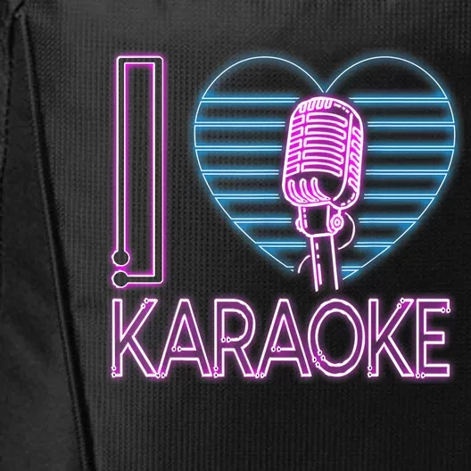 Karaoke Singer Heart 80s Retro I Love Karaoke City Backpack