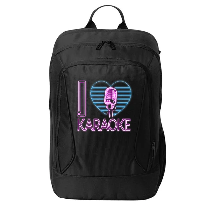 Karaoke Singer Heart 80s Retro I Love Karaoke City Backpack