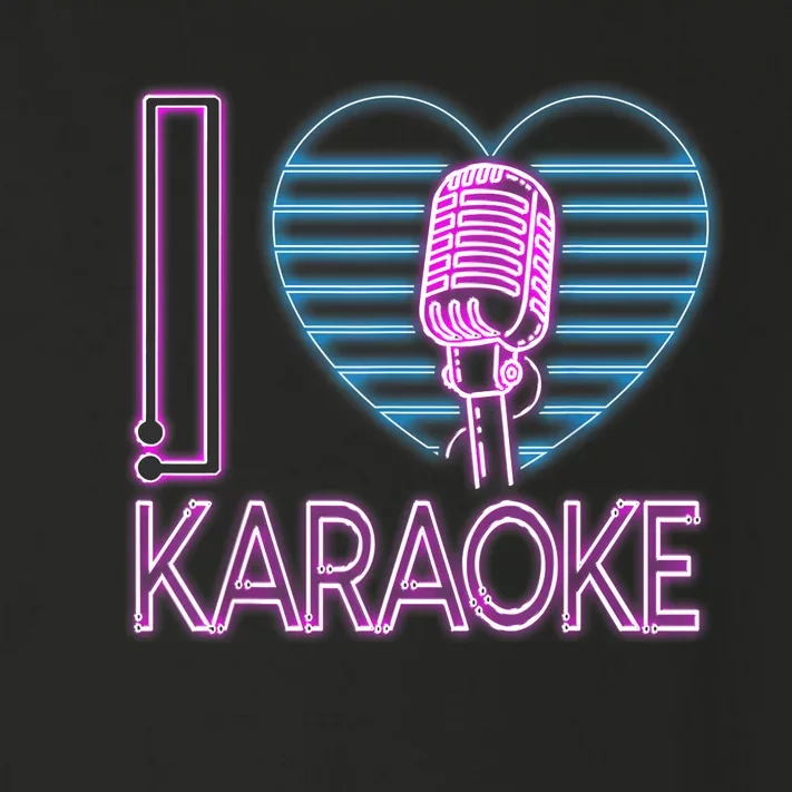 Karaoke Singer Heart 80s Retro I Love Karaoke Toddler Long Sleeve Shirt