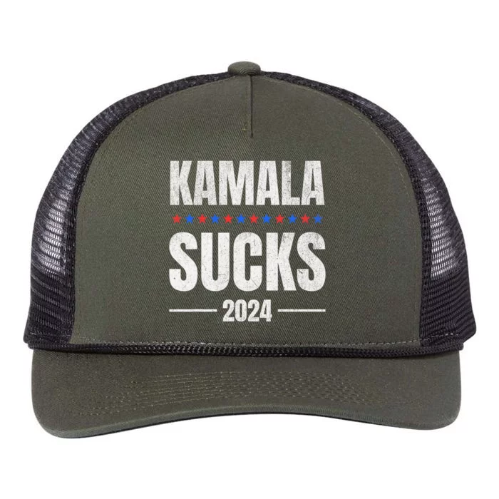 Kamala Sucks Harris President Election 2024 Trump Halloween Retro Rope Trucker Hat Cap