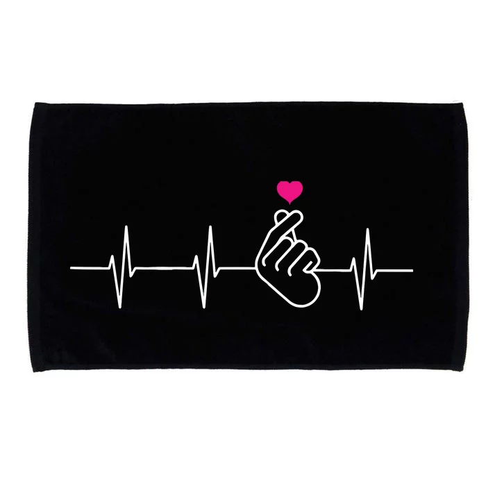 KPop Shirts Heartbeat Hand Heart Korean Pop Music Gift Microfiber Hand Towel