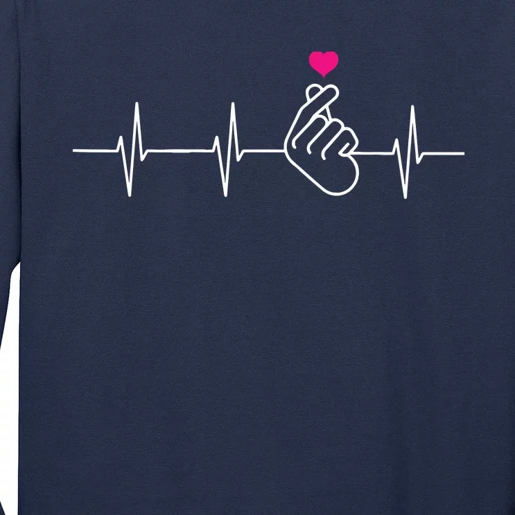 KPop Shirts Heartbeat Hand Heart Korean Pop Music Gift Long Sleeve Shirt