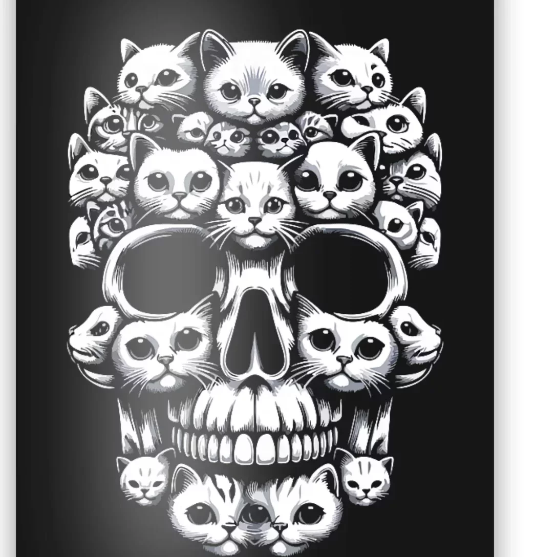 Kitty Skeleton Halloween Skull Cat Design For Cat Lovers Poster