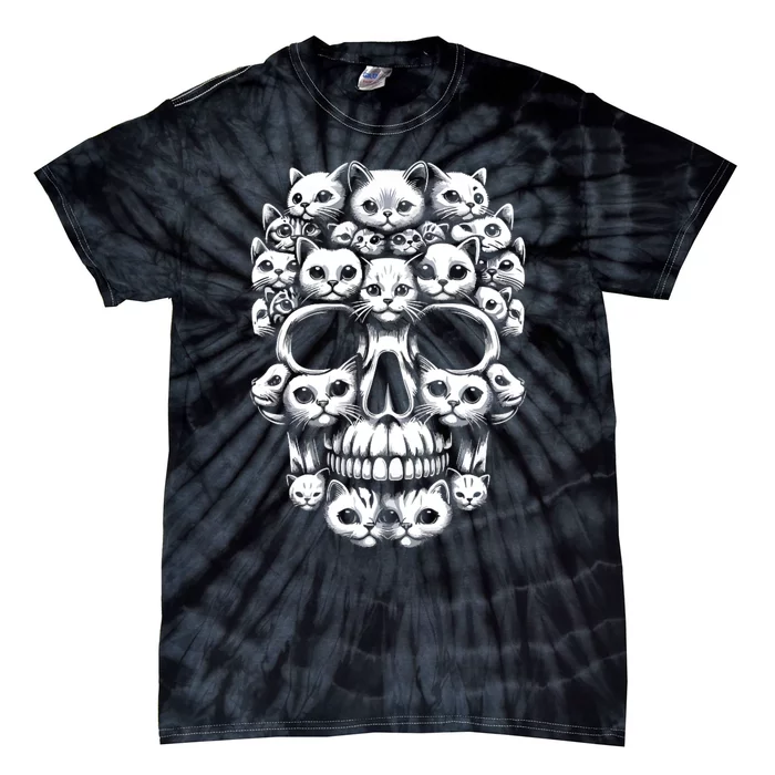 Kitty Skeleton Halloween Skull Cat Design For Cat Lovers Tie-Dye T-Shirt