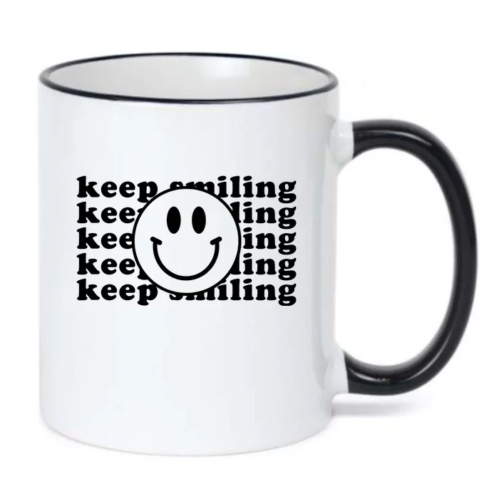 Keep Smiling Happy Face Black Color Changing Mug