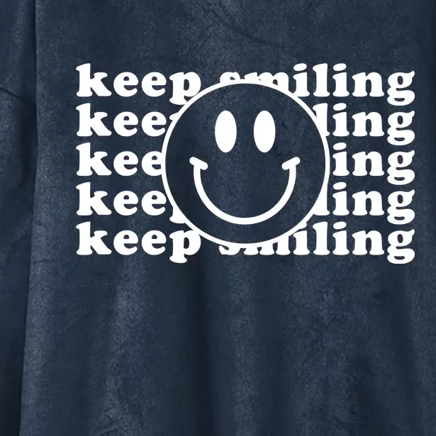 Keep Smiling Happy Face Hooded Wearable Blanket