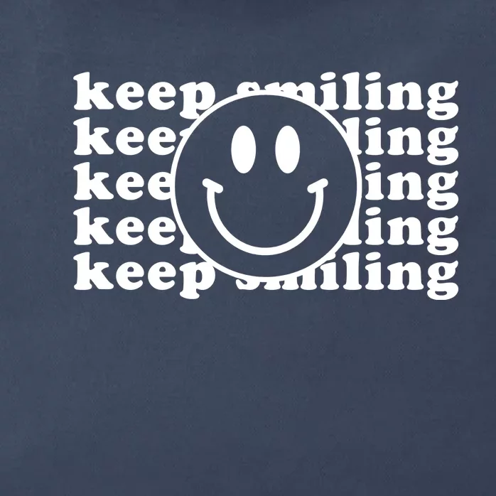 Keep Smiling Happy Face Zip Tote Bag