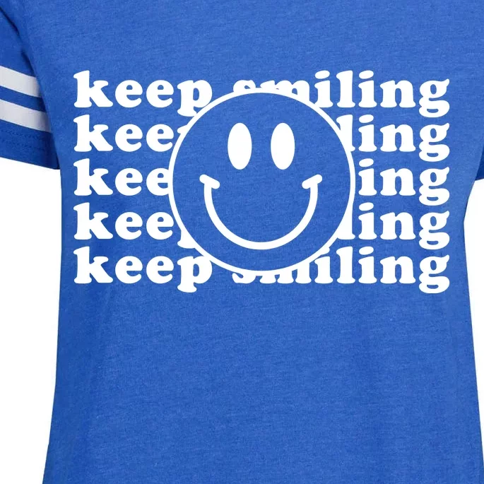 Keep Smiling Happy Face Enza Ladies Jersey Football T-Shirt