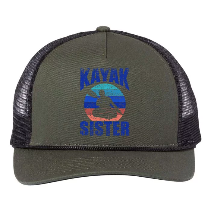 Kayak Sister Hobby Kayaking Kayakist Kayaks Gift Retro Rope Trucker Hat Cap