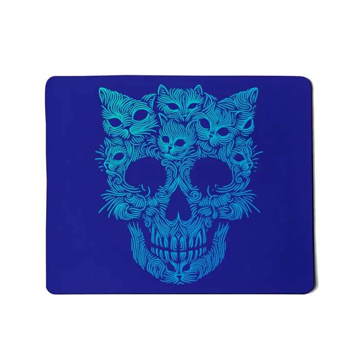 Kitten Skeleton Halloween Costume Skull Cats Gift Mousepad