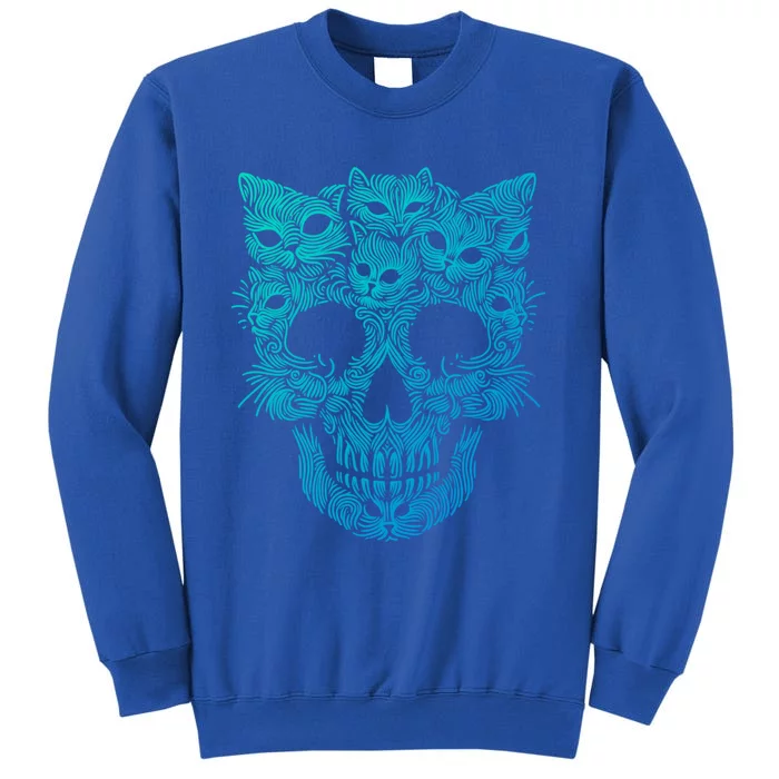 Kitten Skeleton Halloween Costume Skull Cats Gift Tall Sweatshirt