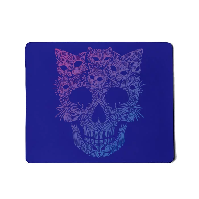 Kitten Skeleton Halloween Costume Skull Cats Gift Mousepad