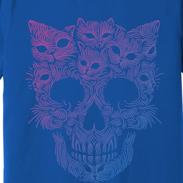 Kitten Skeleton Halloween Costume Skull Cats Gift Premium T-Shirt