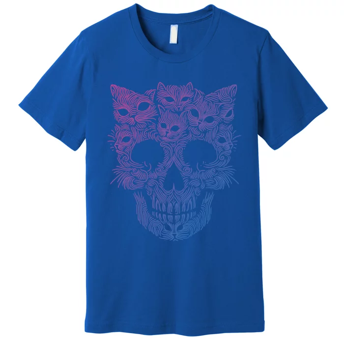 Kitten Skeleton Halloween Costume Skull Cats Gift Premium T-Shirt