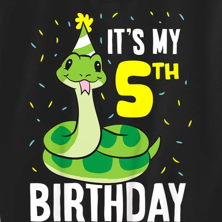 Kids Snakes Its My 5th Birthday 5 Year Old Birthday Kids Sweatshirt