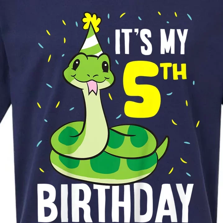 Kids Snakes Its My 5th Birthday 5 Year Old Birthday Sueded Cloud Jersey T-Shirt