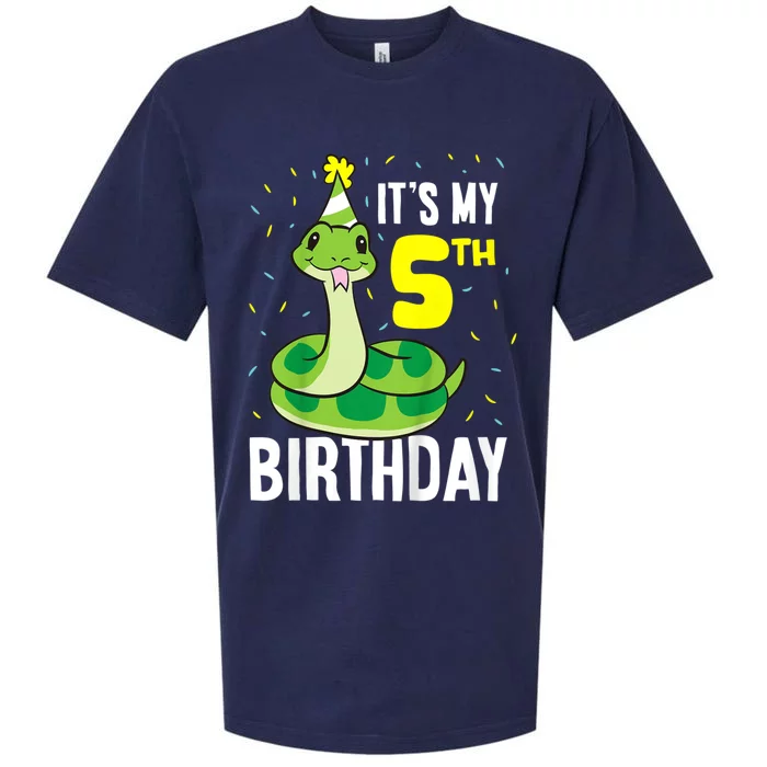 Kids Snakes Its My 5th Birthday 5 Year Old Birthday Sueded Cloud Jersey T-Shirt