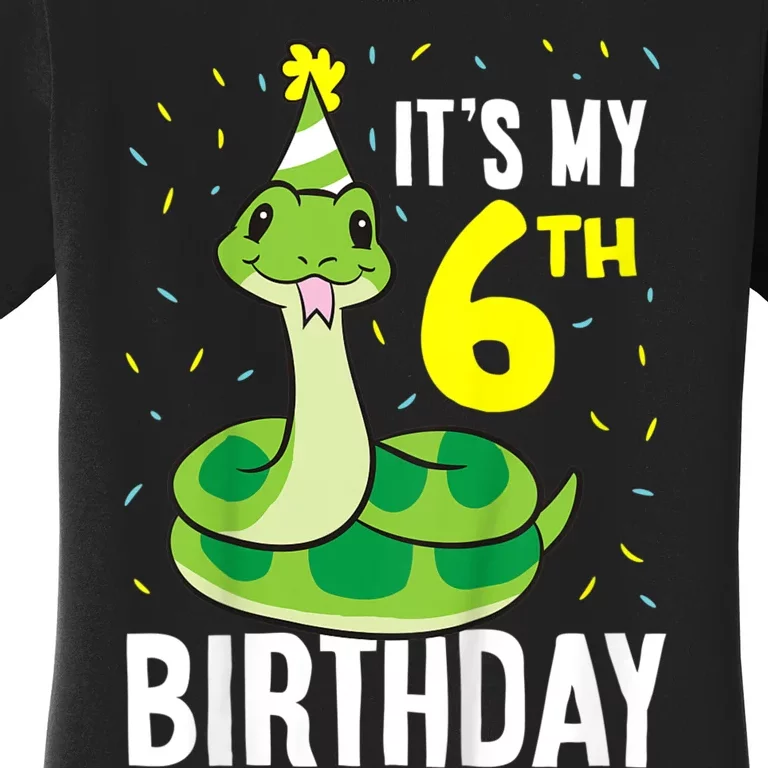 Kids Snakes Its My 6th Birthday 6 Year Old Birthday Women's T-Shirt