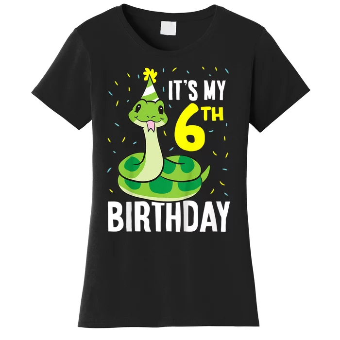 Kids Snakes Its My 6th Birthday 6 Year Old Birthday Women's T-Shirt