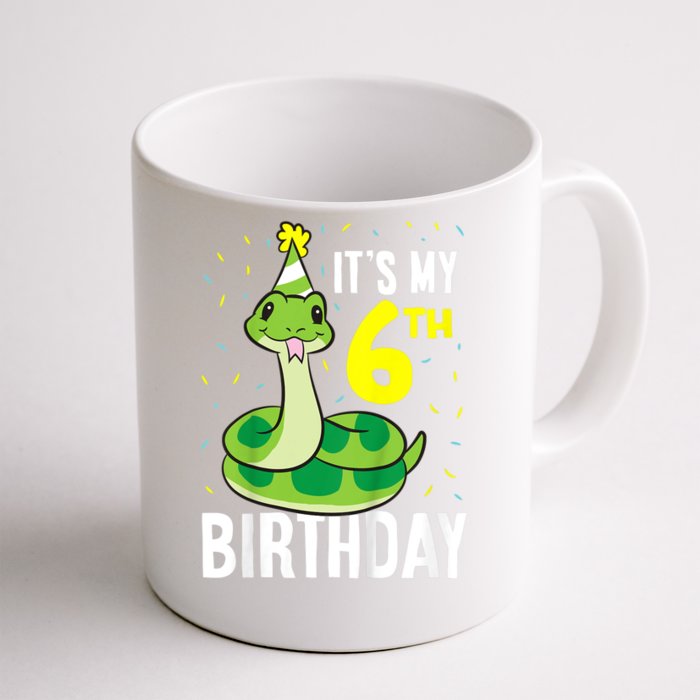 Kids Snakes Its My 6th Birthday 6 Year Old Birthday Front & Back Coffee Mug