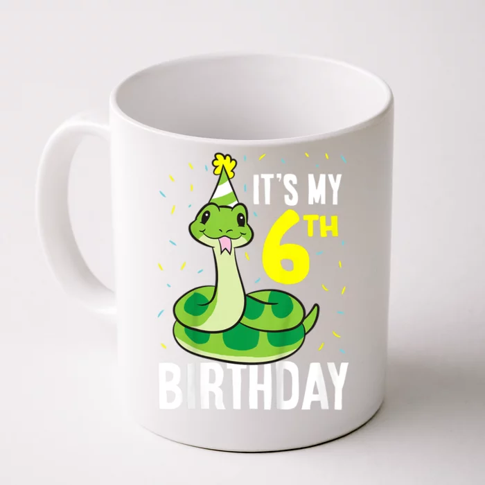 Kids Snakes Its My 6th Birthday 6 Year Old Birthday Front & Back Coffee Mug