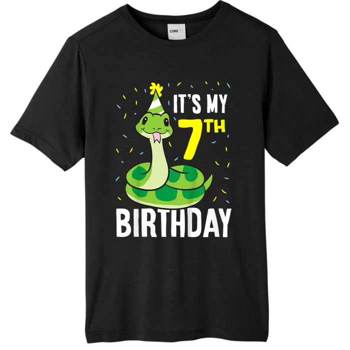 Kids Snakes Its My 7th Birthday 7 Year Old Birthday ChromaSoft Performance T-Shirt