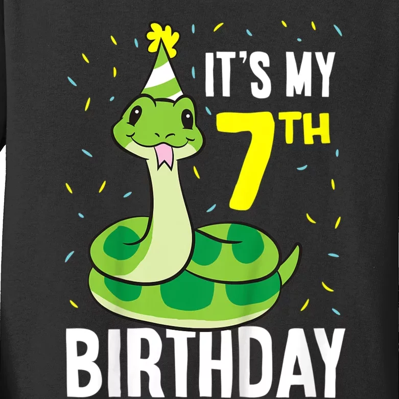 Kids Snakes Its My 7th Birthday 7 Year Old Birthday Kids Long Sleeve Shirt