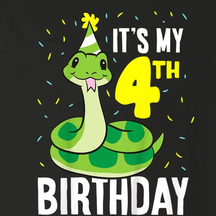 Kids Snakes Its My 4th Birthday 4 Year Old Birthday Toddler Long Sleeve Shirt