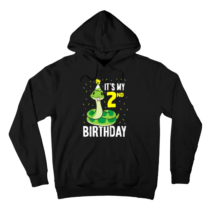 Kids Snakes Its My 2nd Birthday 2 Year Old Birthday Hoodie