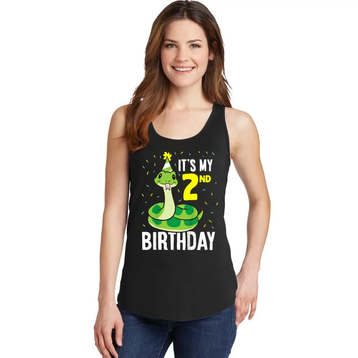 Kids Snakes Its My 2nd Birthday 2 Year Old Birthday Ladies Essential Tank