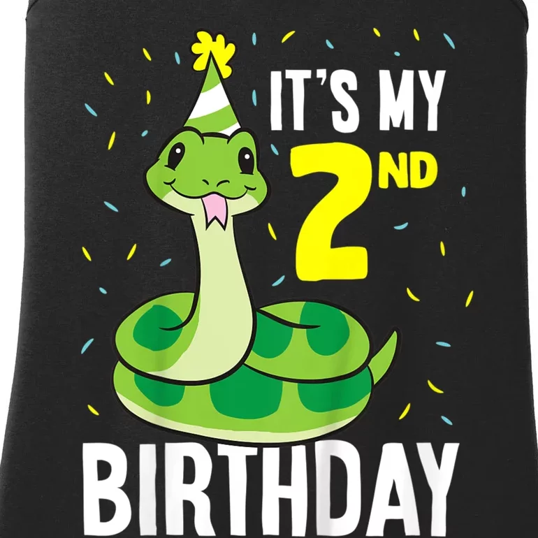 Kids Snakes Its My 2nd Birthday 2 Year Old Birthday Ladies Essential Tank