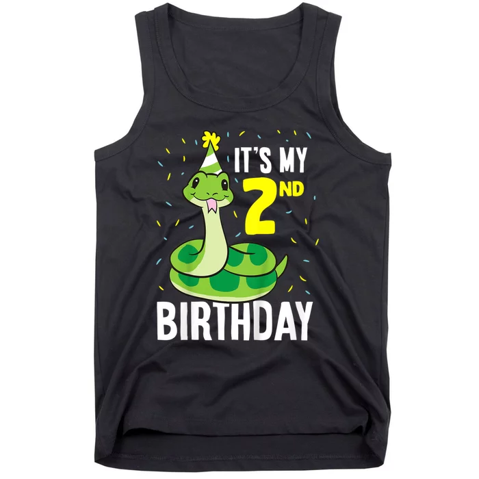 Kids Snakes Its My 2nd Birthday 2 Year Old Birthday Tank Top