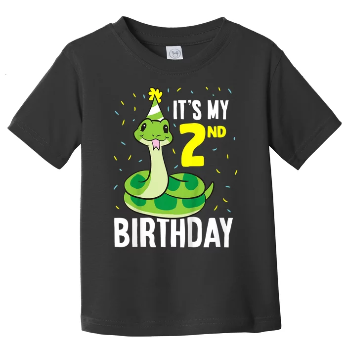 Kids Snakes Its My 2nd Birthday 2 Year Old Birthday Toddler T-Shirt