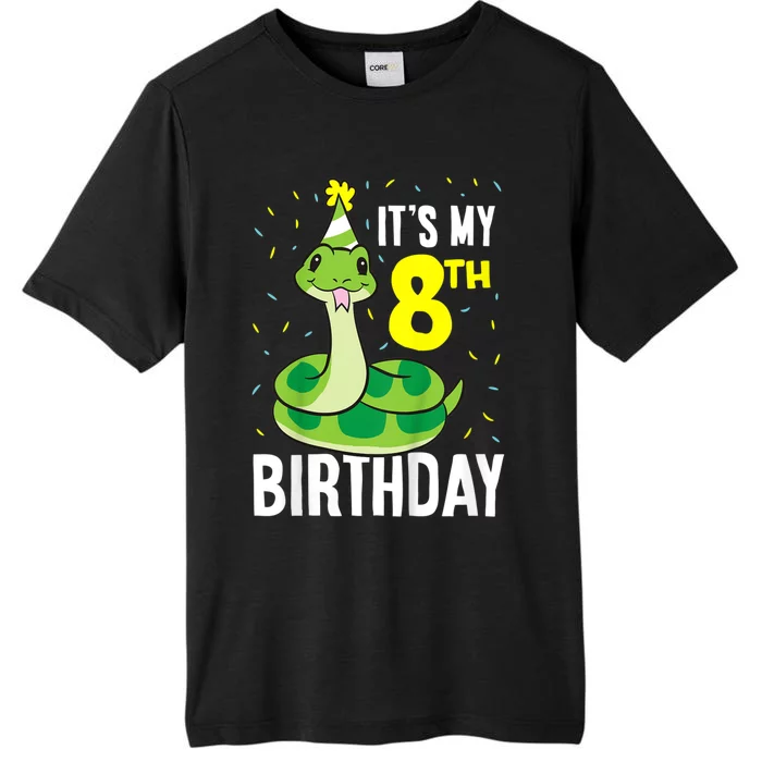 Kids Snakes Its My 8th Birthday 8 Year Old Birthday ChromaSoft Performance T-Shirt